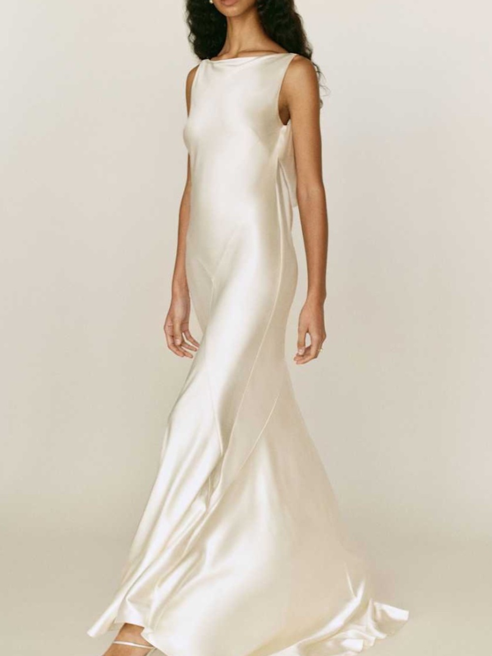 Reformation ISABELLE Silk Wedding Dress Ivory Gown Scoop Back - With Tags Size 8